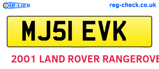 MJ51EVK are the vehicle registration plates.