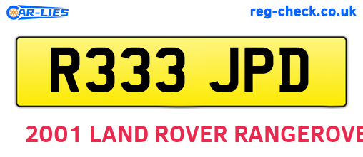 R333JPD are the vehicle registration plates.