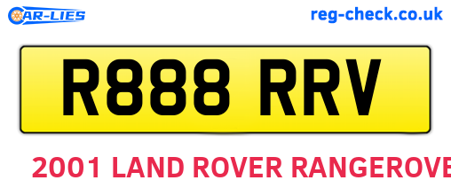R888RRV are the vehicle registration plates.