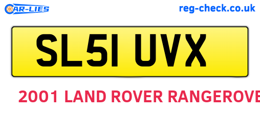 SL51UVX are the vehicle registration plates.
