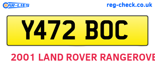 Y472BOC are the vehicle registration plates.