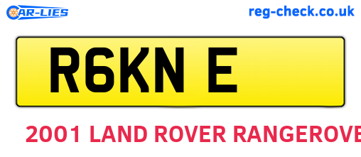 R6KNE are the vehicle registration plates.