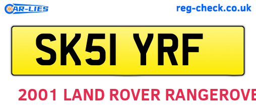 SK51YRF are the vehicle registration plates.