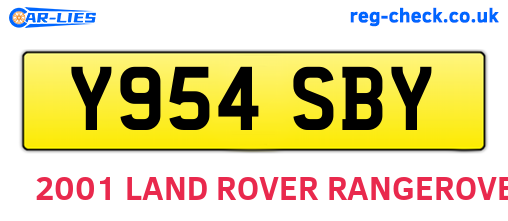Y954SBY are the vehicle registration plates.