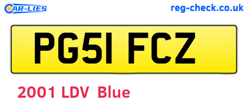PG51FCZ are the vehicle registration plates.