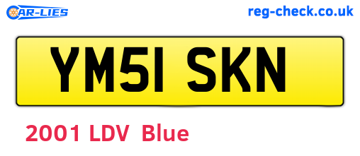 YM51SKN are the vehicle registration plates.