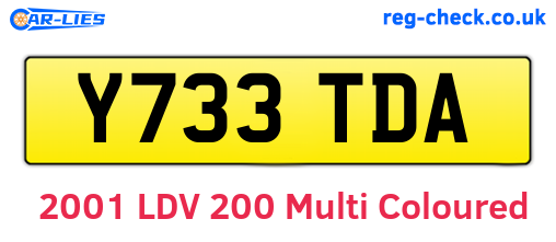 Y733TDA are the vehicle registration plates.