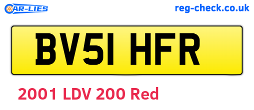BV51HFR are the vehicle registration plates.