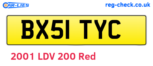 BX51TYC are the vehicle registration plates.