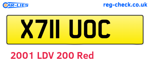 X711UOC are the vehicle registration plates.