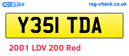 Y351TDA are the vehicle registration plates.