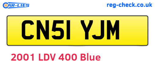CN51YJM are the vehicle registration plates.
