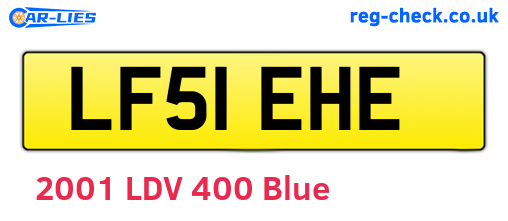 LF51EHE are the vehicle registration plates.