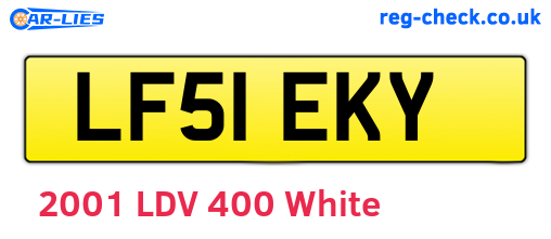 LF51EKY are the vehicle registration plates.