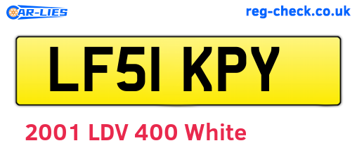 LF51KPY are the vehicle registration plates.