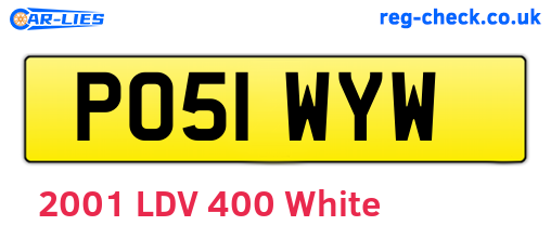 PO51WYW are the vehicle registration plates.