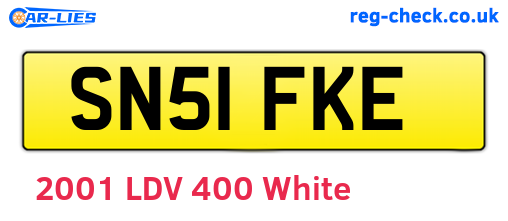 SN51FKE are the vehicle registration plates.