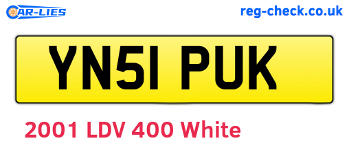 YN51PUK are the vehicle registration plates.