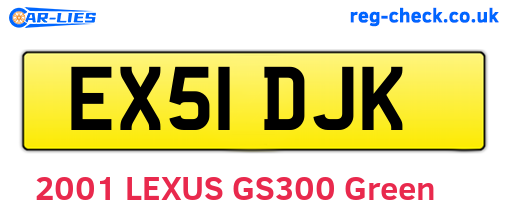 EX51DJK are the vehicle registration plates.
