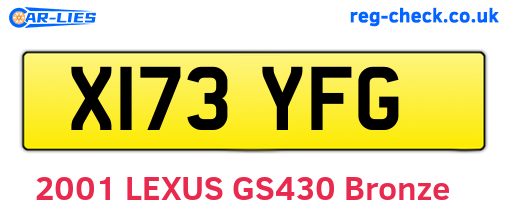 X173YFG are the vehicle registration plates.