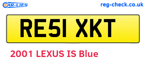 RE51XKT are the vehicle registration plates.