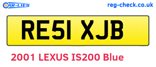 RE51XJB are the vehicle registration plates.