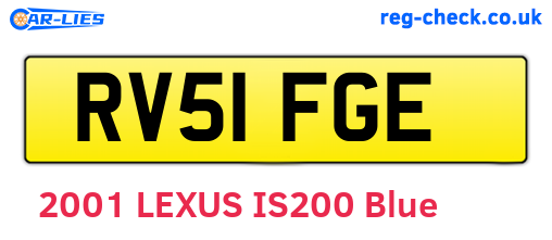 RV51FGE are the vehicle registration plates.