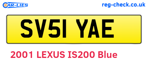 SV51YAE are the vehicle registration plates.