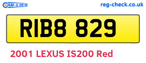 RIB8829 are the vehicle registration plates.