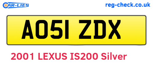 AO51ZDX are the vehicle registration plates.