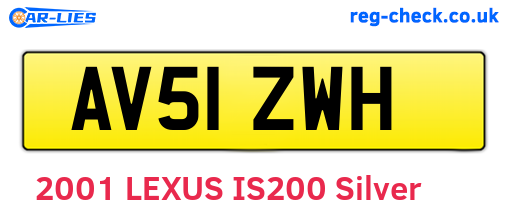AV51ZWH are the vehicle registration plates.