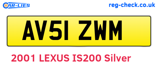 AV51ZWM are the vehicle registration plates.