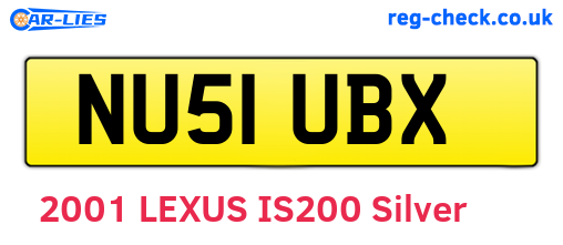 NU51UBX are the vehicle registration plates.