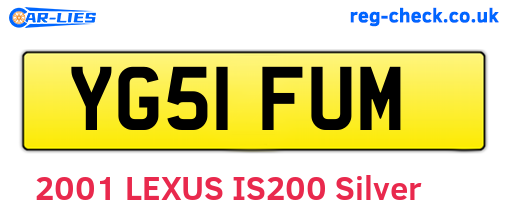 YG51FUM are the vehicle registration plates.