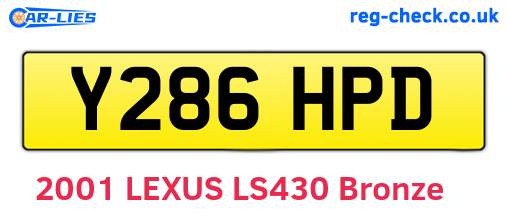 Y286HPD are the vehicle registration plates.