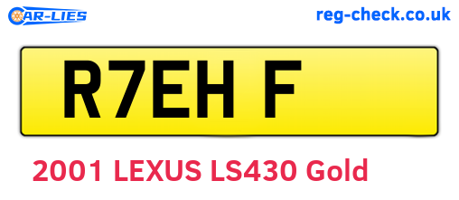 R7EHF are the vehicle registration plates.