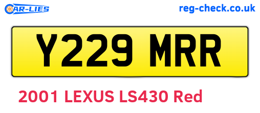 Y229MRR are the vehicle registration plates.