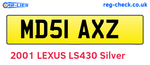 MD51AXZ are the vehicle registration plates.