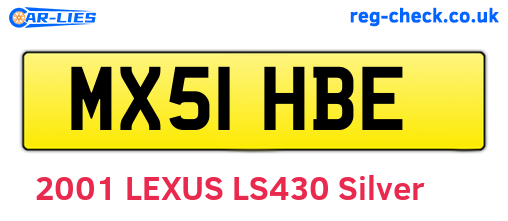 MX51HBE are the vehicle registration plates.