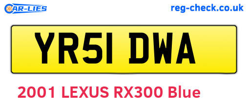 YR51DWA are the vehicle registration plates.