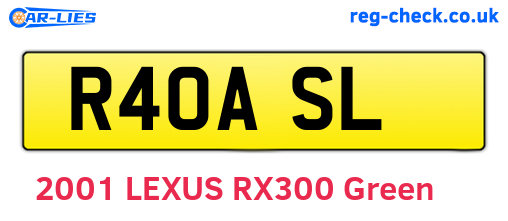 R40ASL are the vehicle registration plates.