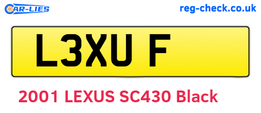 L3XUF are the vehicle registration plates.