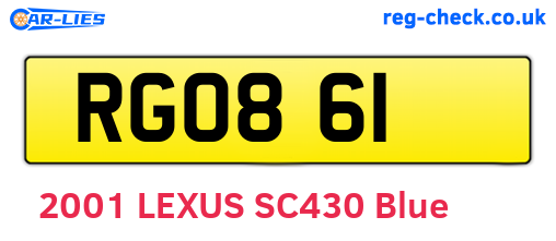 RGO861 are the vehicle registration plates.