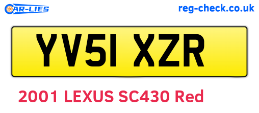 YV51XZR are the vehicle registration plates.