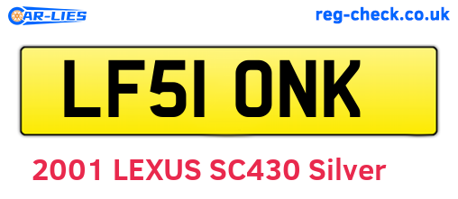 LF51ONK are the vehicle registration plates.