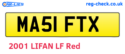 MA51FTX are the vehicle registration plates.
