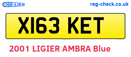 X163KET are the vehicle registration plates.