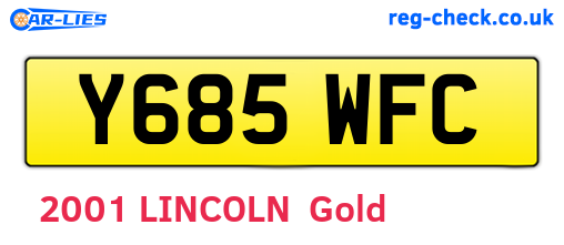 Y685WFC are the vehicle registration plates.