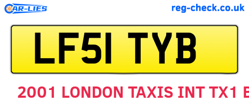 LF51TYB are the vehicle registration plates.