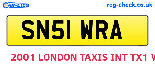 SN51WRA are the vehicle registration plates.